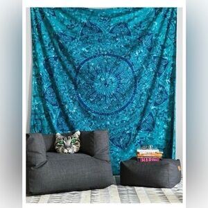 Authentic Urban Outfitters Magical Thinking Celeste Blue Tie Dye Tapestry